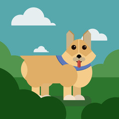 Obraz na płótnie Canvas Cartoon puppy, vector illustration of cute dog