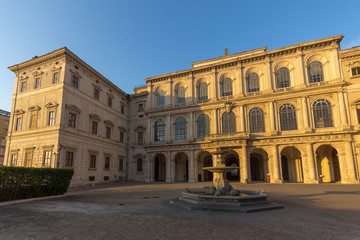 Fototapeta na wymiar Sunset view of Palazzo Barberini - National Gallery of Ancient Art in Rome, Italy