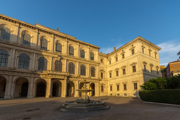 Fototapeta na wymiar Sunset view of Palazzo Barberini - National Gallery of Ancient Art in Rome, Italy