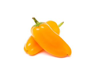 Small Sweet Peppers Isolated on a White Background