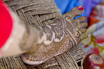 henna design, bride , Hindu wedding, Rajasthan, India