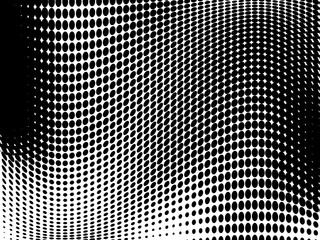 Abstract monochrome halftone pattern. Futuristic panel. Gunge dotted backdrop with circles, dots, point. 