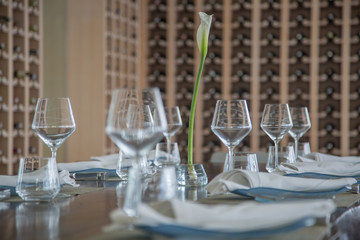 Table setup for formal elegant event