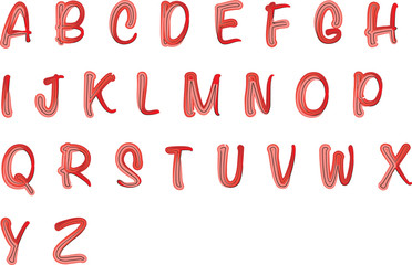 vector drawing Uppercase letter a to z design