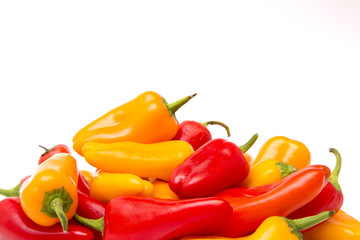 Small Sweet Peppers Isolated on a White Background