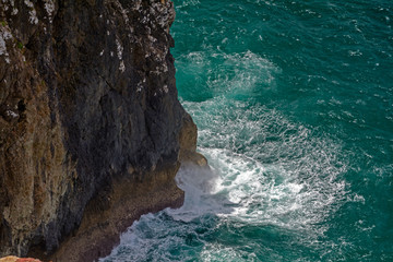 waves at the foot of the cliffs of Capo de San Vincente, Portugal