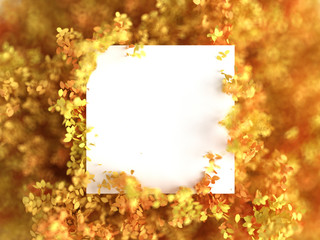 Naklejka na ściany i meble Autumn background banner frame. 3d illustration, 3d rendering.
