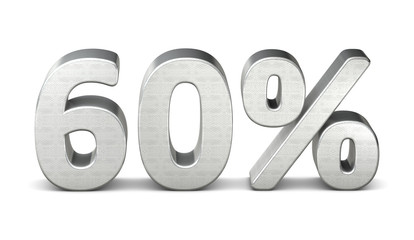 60 prozent symbol 3d silver struktur