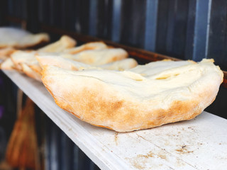 Georgian bread baked in clay oven. Shotis Puri.Fresh with a crispy crust