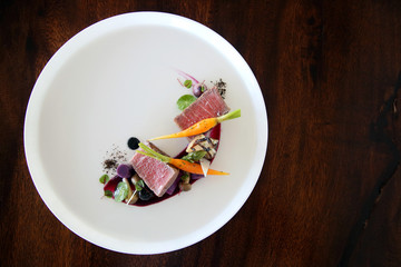 Exquisite dish, creative restaurant meal concept, haute couture food
