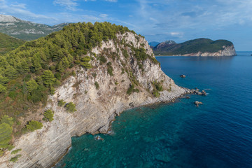 Fototapeta premium Aerial view of the coast of Montenegro 