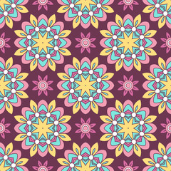 Abstract stylized floral seamless pattern. Hand drawn vector illustration