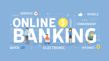 Online banking concept.