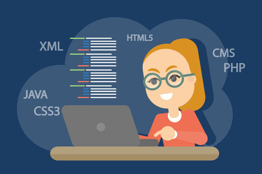 Woman programmer working.