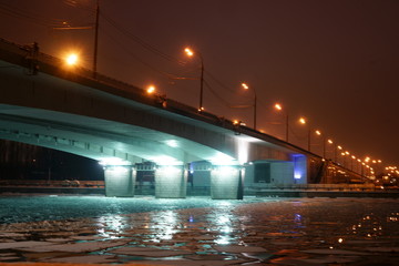 winter bridge at night