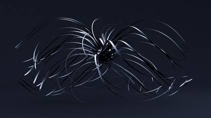 Black blue shape background. 3d illustration, 3d rendering.