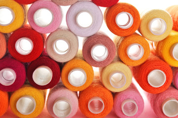 Set of sewing threads, closeup
