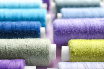 Set of sewing threads, closeup