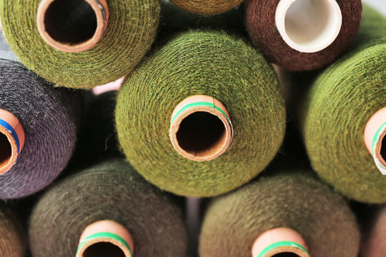 Set of sewing threads, closeup