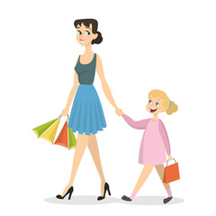 Happy family shopping.