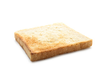Toasted bread on white background