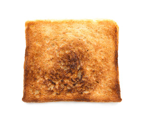 Toasted bread on white background