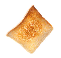 Toasted bread on white background