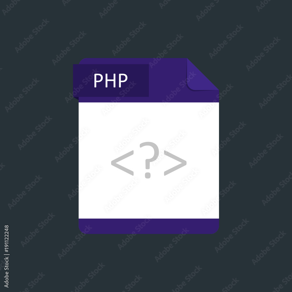 Poster php file type icon. vector illustration isolated on a dark blue background