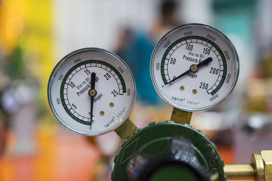 Air regulator for welding process ; industry engineering equipment background