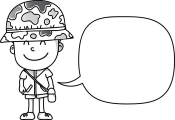 boy and speech bubble