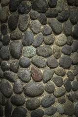 A unique natural rounded stone wall  background image