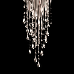 Mysterious, beautiful, luxury gold splash. 3d illustration, 3d rendering.