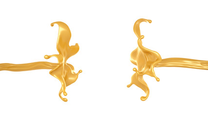 A splash of caramel. 3d illustration, 3d rendering.