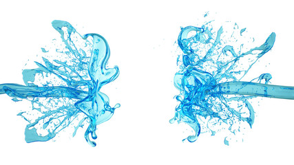 Fototapeta na wymiar Splash of water. 3d illustration, 3d rendering.