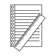 sheet of notebook with rule vector illustration design