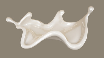 A splash of milk. 3d illustration, 3d rendering.
