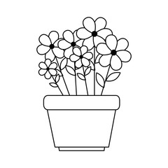 house plant in pot vector illustration design