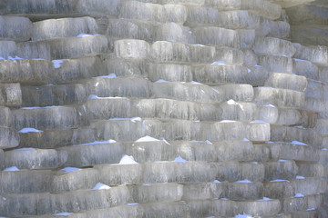 Lots of ice together, outdoors