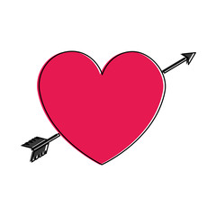 heart with arrow icon vector illustration design