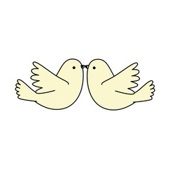 couple doves flying icon vector illustration design