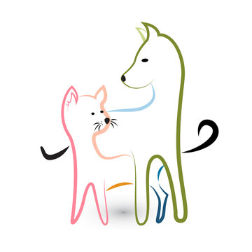Logo dog and cat line art