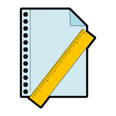 sheet of notebook with rule vector illustration design