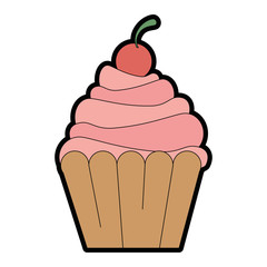 delicious and sweet cupcake vector illustration design