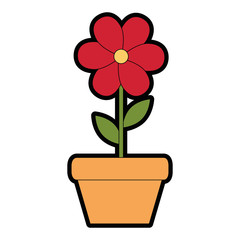 house plant in pot vector illustration design