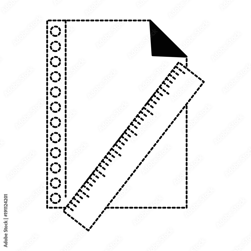 Poster sheet of notebook with rule vector illustration design