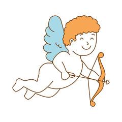 Fototapeta premium cupid angel with arch vector illustration design
