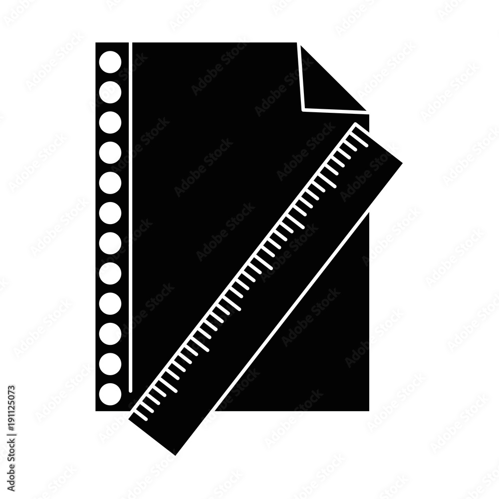 Poster sheet of notebook with rule vector illustration design