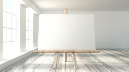 White interior room. 3d illustration, 3d rendering.