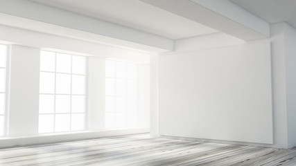 Fototapeta premium White interior room. 3d illustration, 3d rendering.