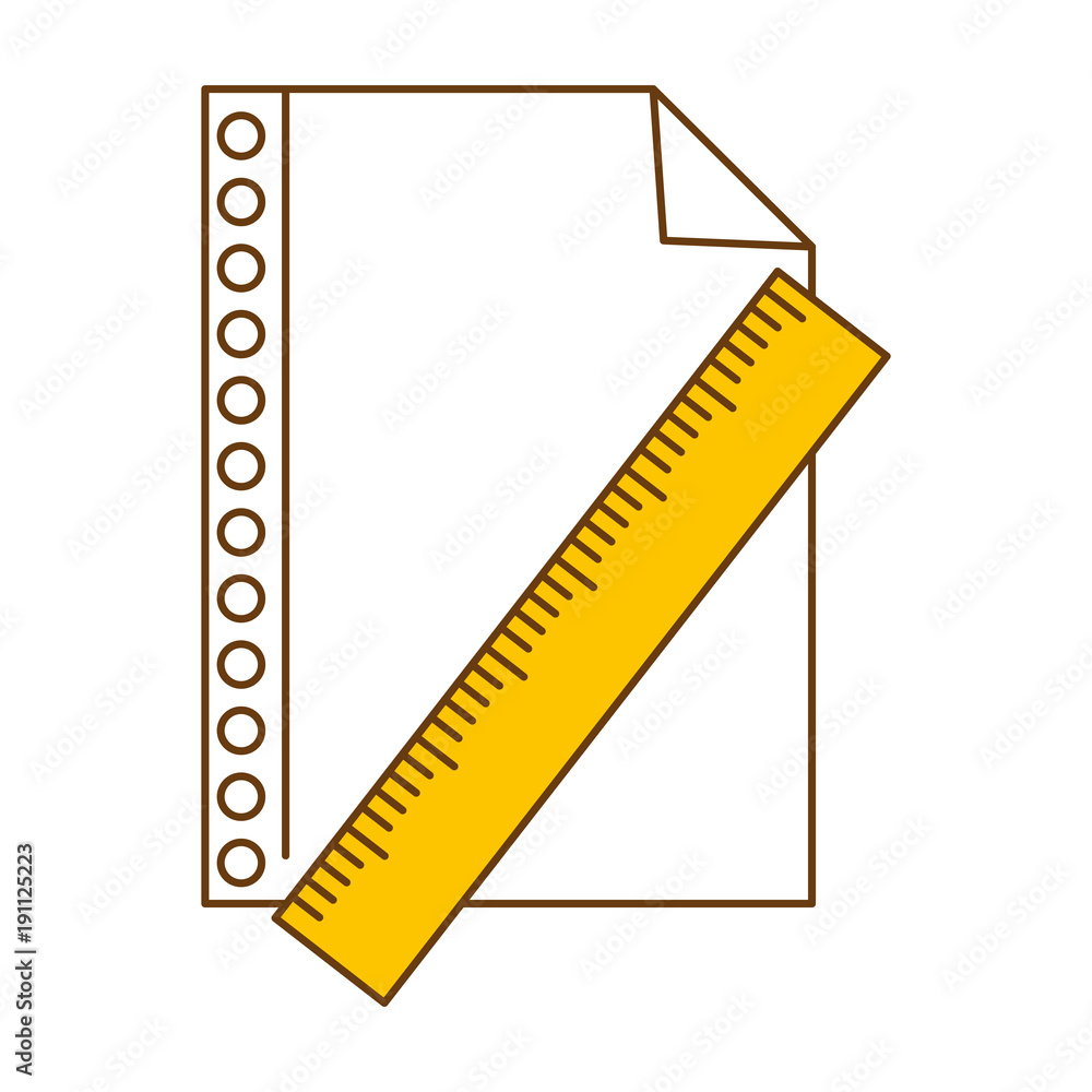 Poster sheet of notebook with rule vector illustration design